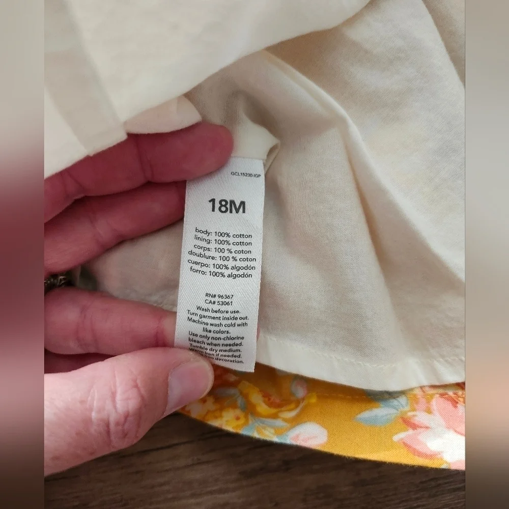 Oshkosh Baby B'gosh Floral Yellow Boho Dress